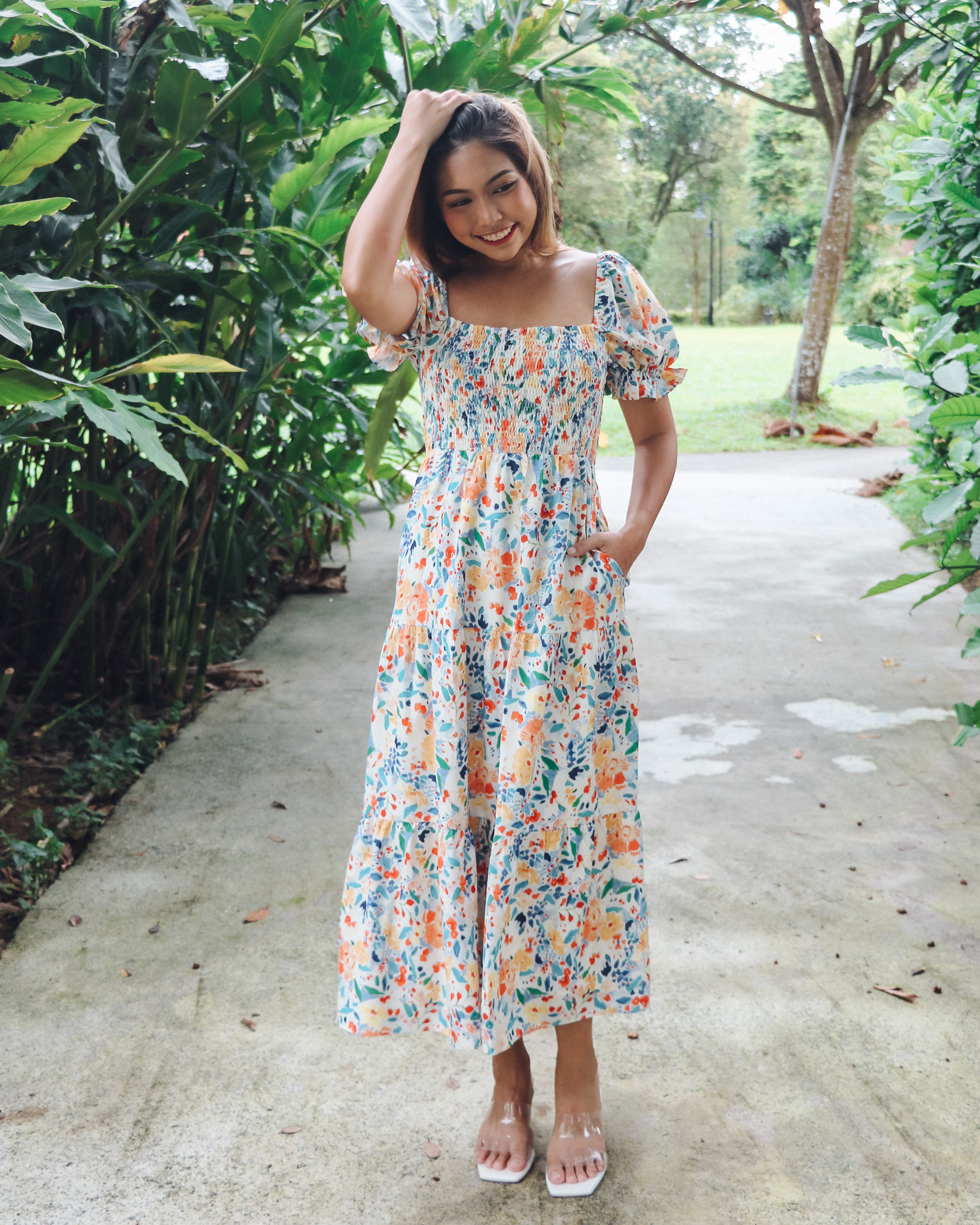 Brielle Dress in Abstract Florals