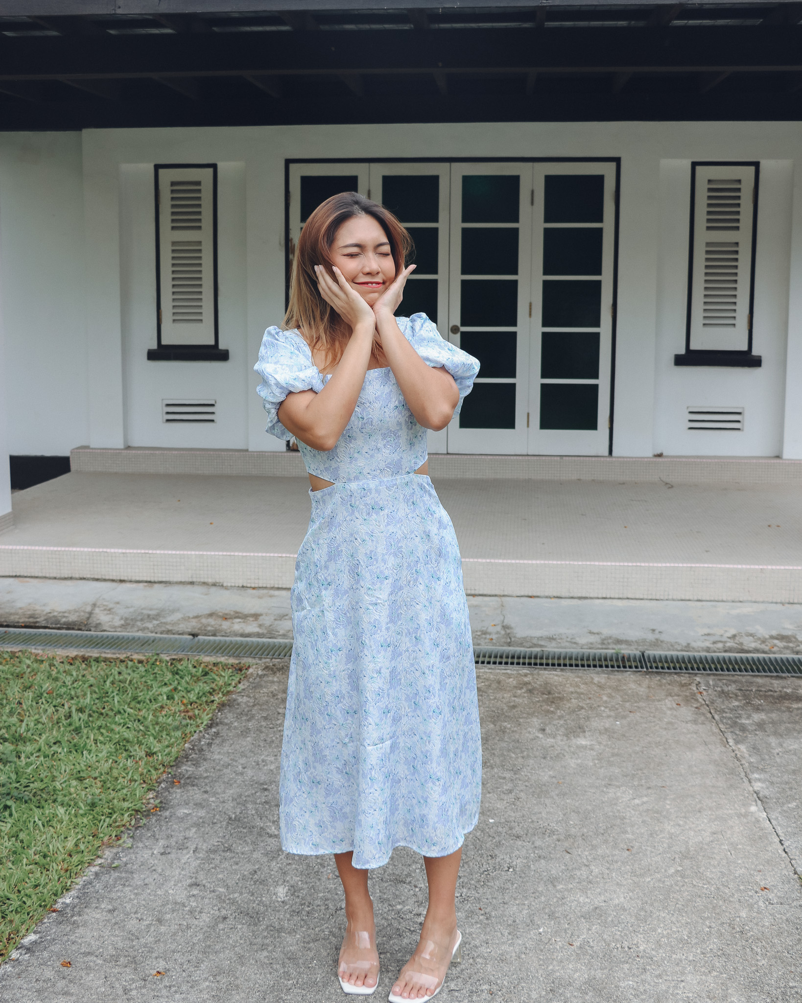 Eden Dress in Embossed Lilac Florals