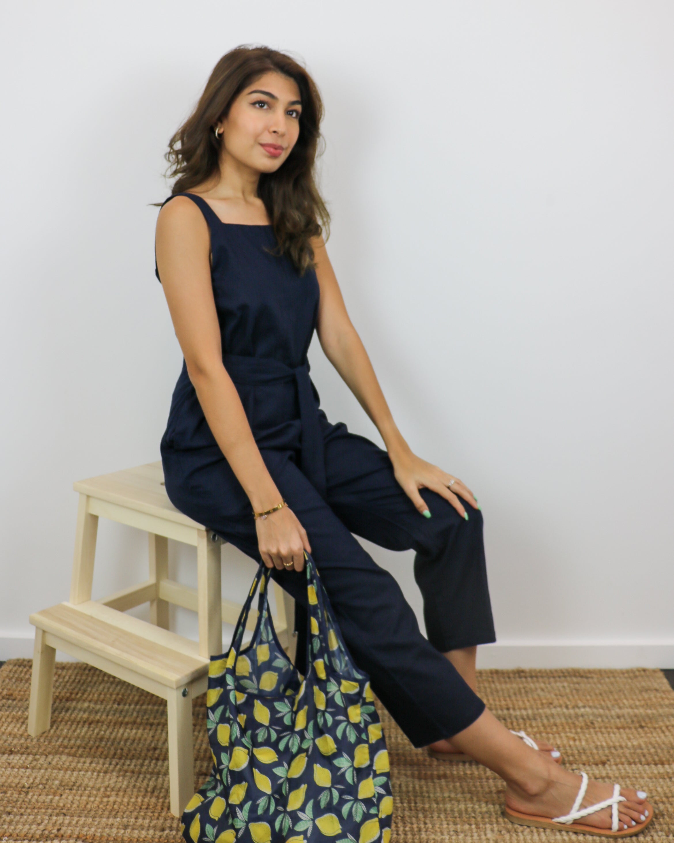 Rumi Linen Jumpsuit in Navy