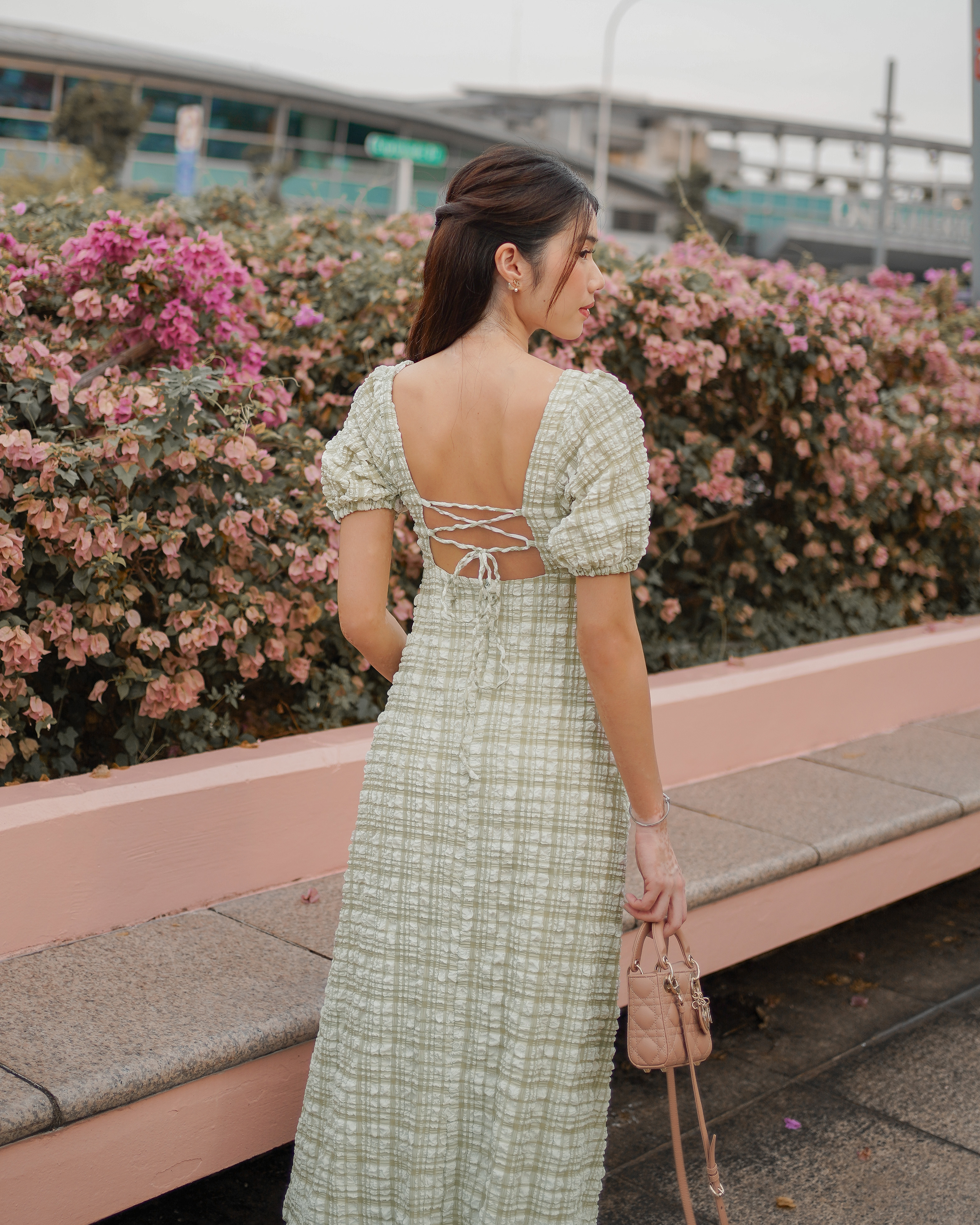 Phoebe Dress in Lime Green