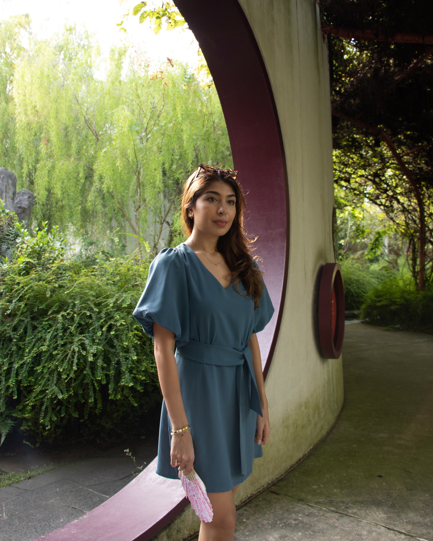Blaire Dress in Slate Blue