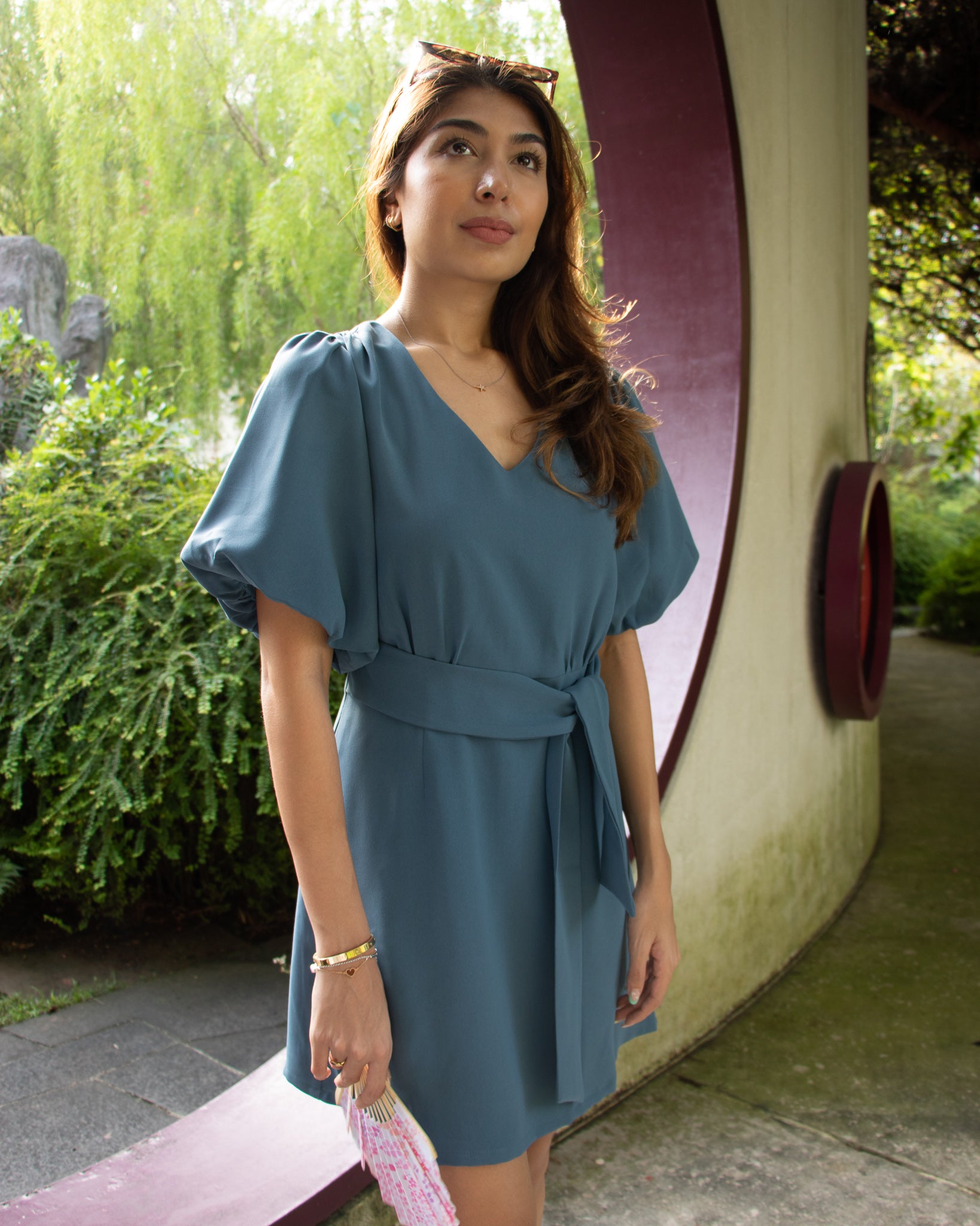 Blaire Dress in Slate Blue