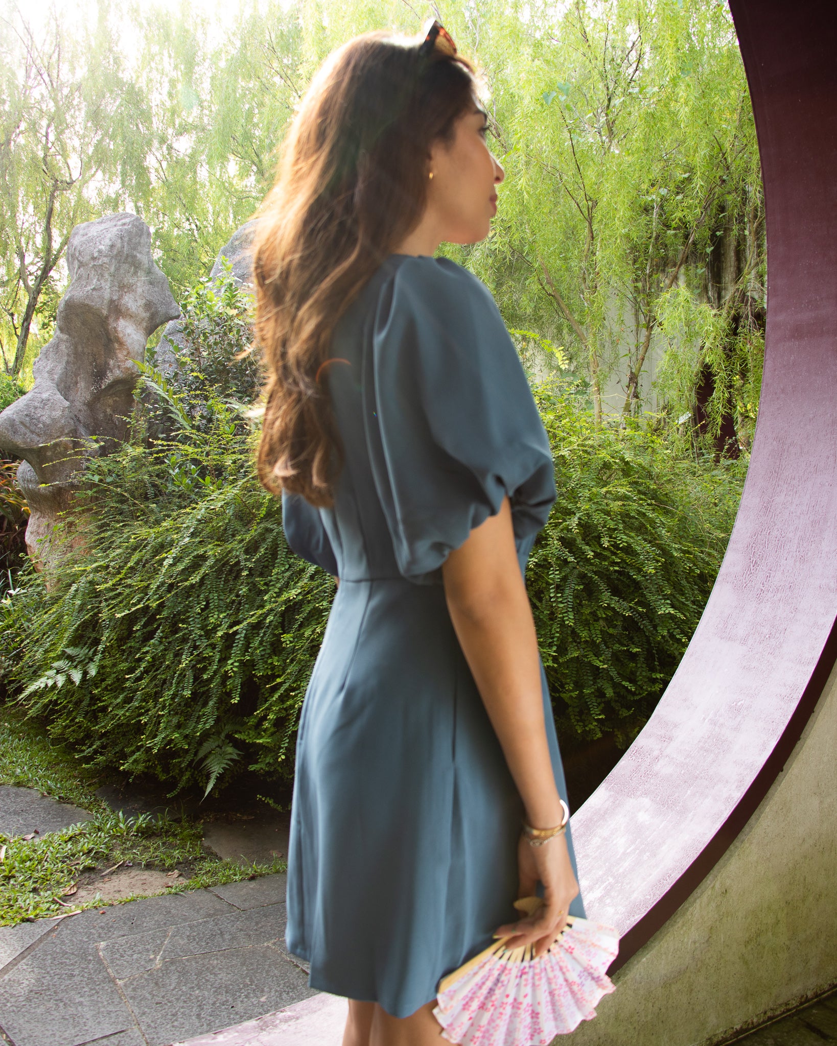 Blaire Dress in Slate Blue