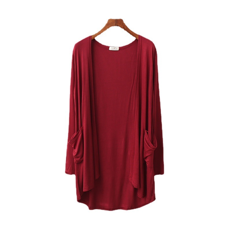 [Stella Fashion] READY STOCK  Women's Cotton Long Sleeve Cardigan Plain color Suncreen Modal Very soft and Comfortable-Stella's Fashion