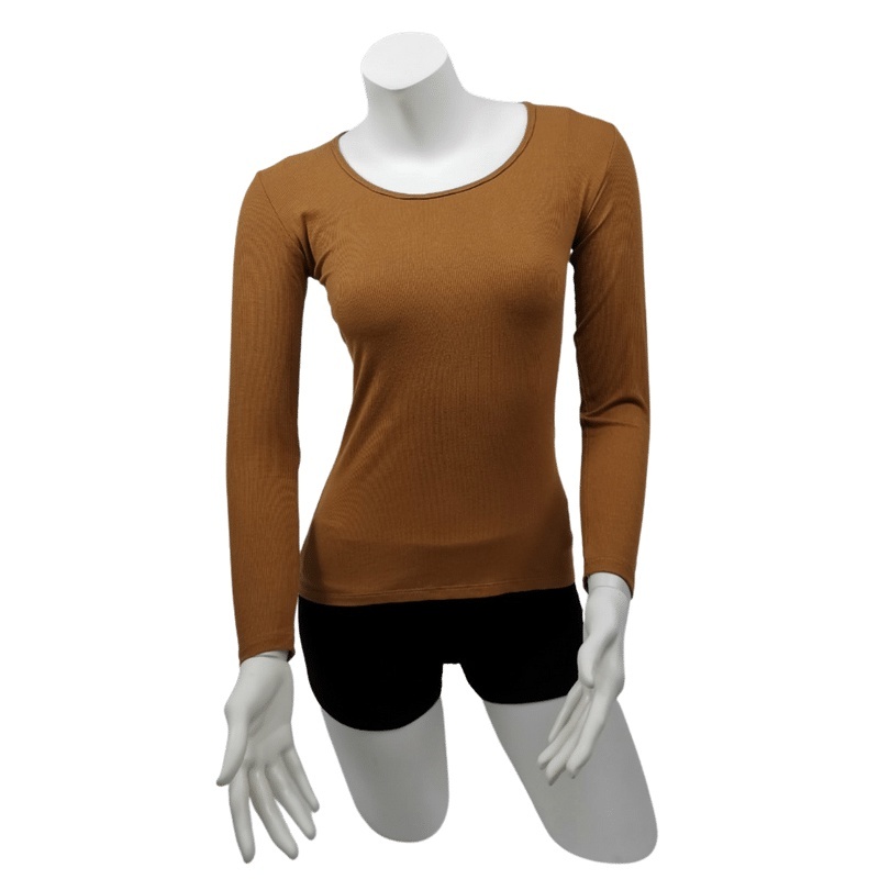 Stella Fashion  Long Sleeve Shirt Thin Muslimah Inner Wear round neck bottoming shirt long sleeved t-shirt