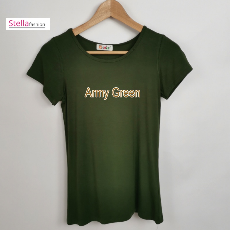 Stella Fashion Women Plus Size Short Sleeved Modal Bamboo fiber T-Shirt Round Neck Slim Casual Solid Color T-shirt