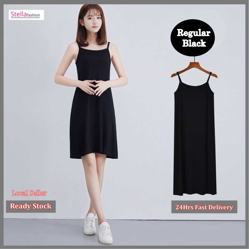 Stella Women Sleeveless slip dresses Modal Fabric skirt loose vest Stretch dress plus size spaghetti strap nightdress