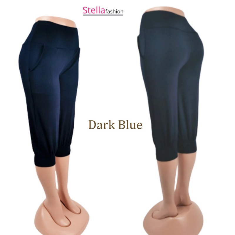 Stella Fashion [ Ready Stock ] Women 3/4 Alibaba Pant  Plus Size Muslimah Pants With Pockets