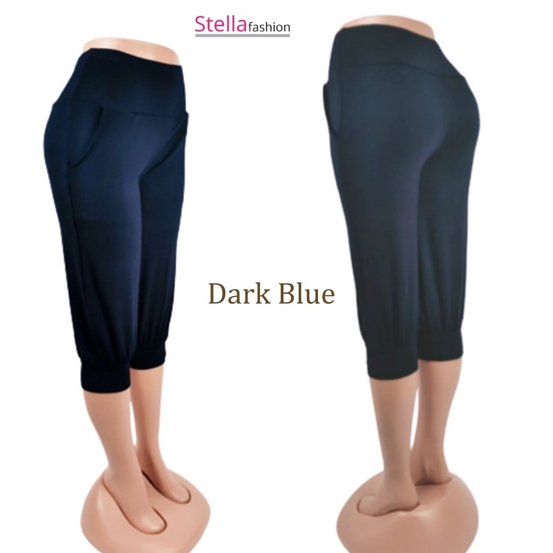 Stella Fashion [ Ready Stock ] Women 3/4 Alibaba Pant  Plus Size Muslimah Pants With Pockets