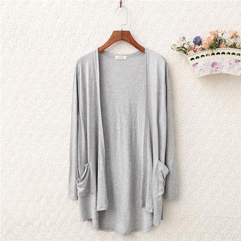 [Stella Fashion] READY STOCK  Women's Cotton Long Sleeve Cardigan Plain color Suncreen Modal Very soft and Comfortable-Stella's Fashion