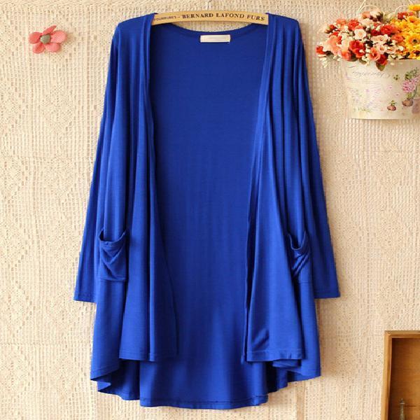 [Stella Fashion] READY STOCK  Women's Cotton Long Sleeve Cardigan Plain color Suncreen Modal Very soft and Comfortable-Stella's Fashion