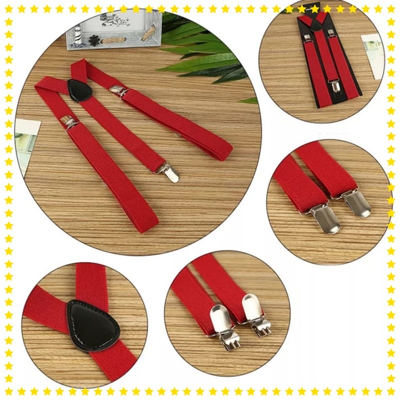 [Stella Fashion] 2.5cm Unisex Men/ Women  Adult Suspenders or Bow Tie Set for Wedding or even