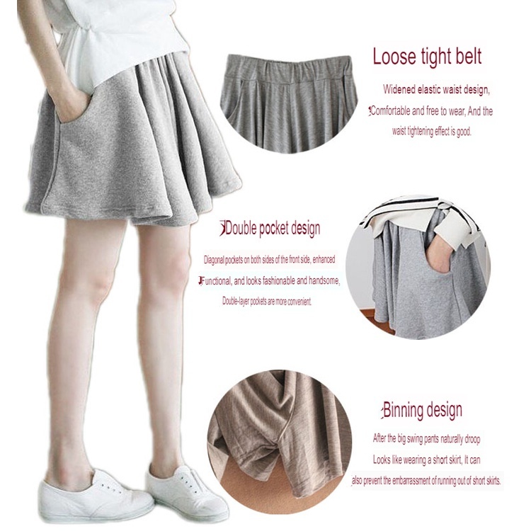 Stella Fashion Summer Shorts Large Size Wide Leg Pants New Casual Hot Pants Loose Thin Beach Short Pants 2 Side Pocket-Stella's Fashion