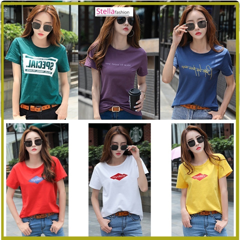Stella Fashion Korean Version Summer Women's Short-Sleeved T-shirt Round Neck Cheap Short-Sleeved T-shirt