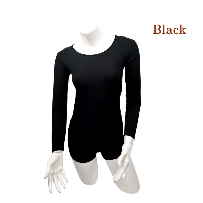 Stella Fashion  Long Sleeve Shirt Thin Muslimah Inner Wear round neck bottoming shirt long sleeved t-shirt