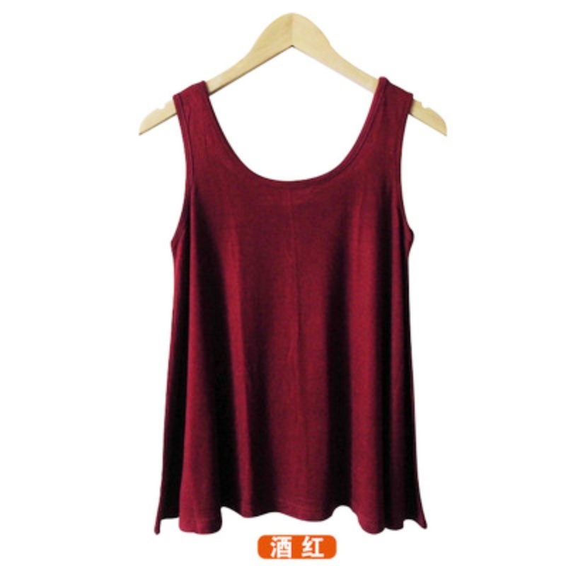 [Stella Fashion] Plus Size Loose Fit Flare Bottom Blouse Sleeveless Top Tees hides Tummy Plus Size Women Tank Top