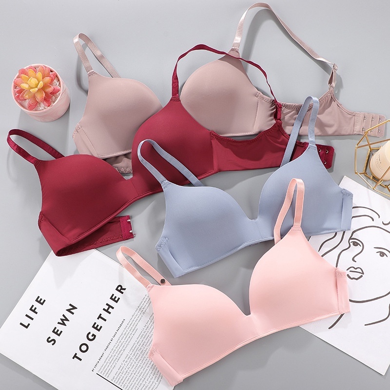 [Stella fashion]Japanese Sexy bra Thin Mould Cup up bra breathable comfortable Women Bra Student Plus size Nylon-Stella's Fashion