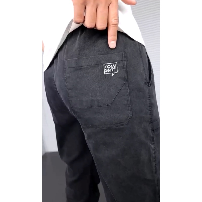 Men’s casual denim pants 2022 new harem pants Korean-style loose elastic waist ankle-tied trendy all matching trousers
