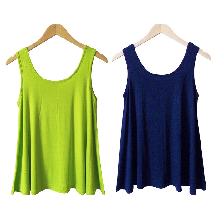 [Stella Fashion] Plus Size Loose Fit Flare Bottom Blouse Sleeveless Top Tees hides Tummy Plus Size Women Tank Top