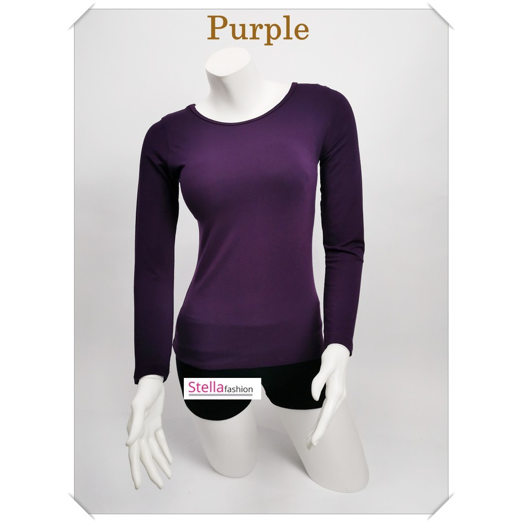 [Stella Fashion] Long Sleeve T shirt Women Blouse Muslimah Top Winter INNER OR OUTER Summar Wear MODAL FABRIC TOPS-Stella's Fashion