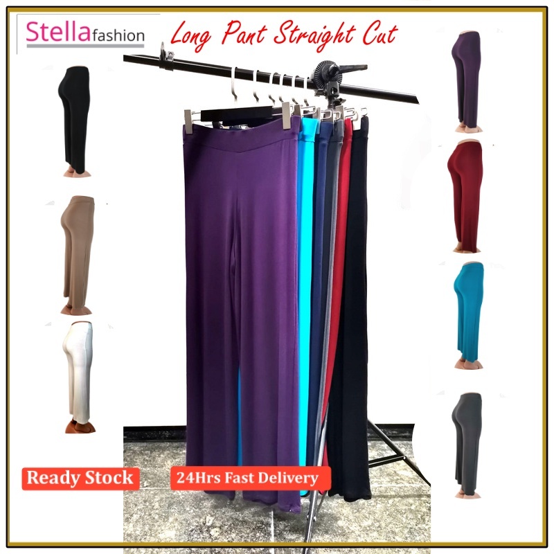 Stella Fashion Women's Elastic Straight Long Pants Seluar panjang perempuan-Stella's Fashion