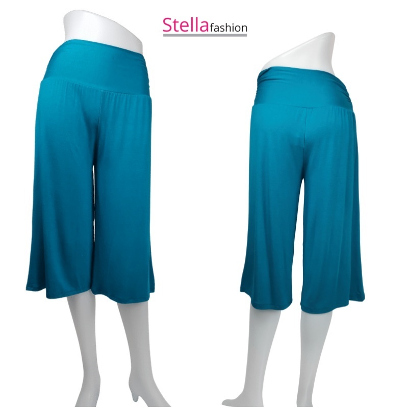 [Stella Fashion] Lady Pant Skirt Palazzo Cooling Soft and Comfortable Elastic, Bamboo Fibre Muslimah Pants Plus size-Stella's Fashion