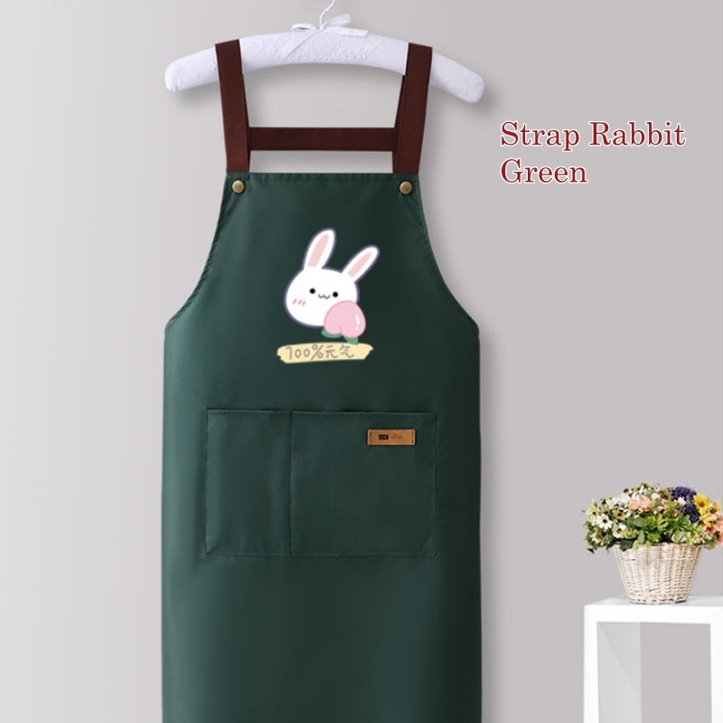[Stella Fashion ]Pure Cotton Apron Kitchen Waterproof Oil Proof Cooking Aprons Women Men  Adjustable Aprons Kitchen