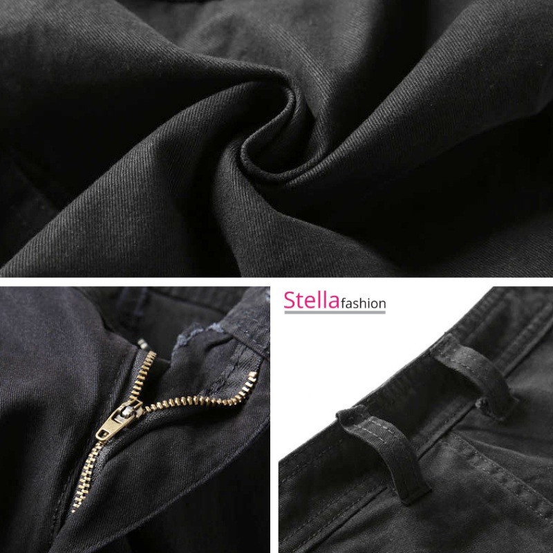 [Stella Fashion] New Men's Casual Short Bermuda 100% Cotton Casual Beach Cargo Pants Straight Short Pants-Stella's Fashion