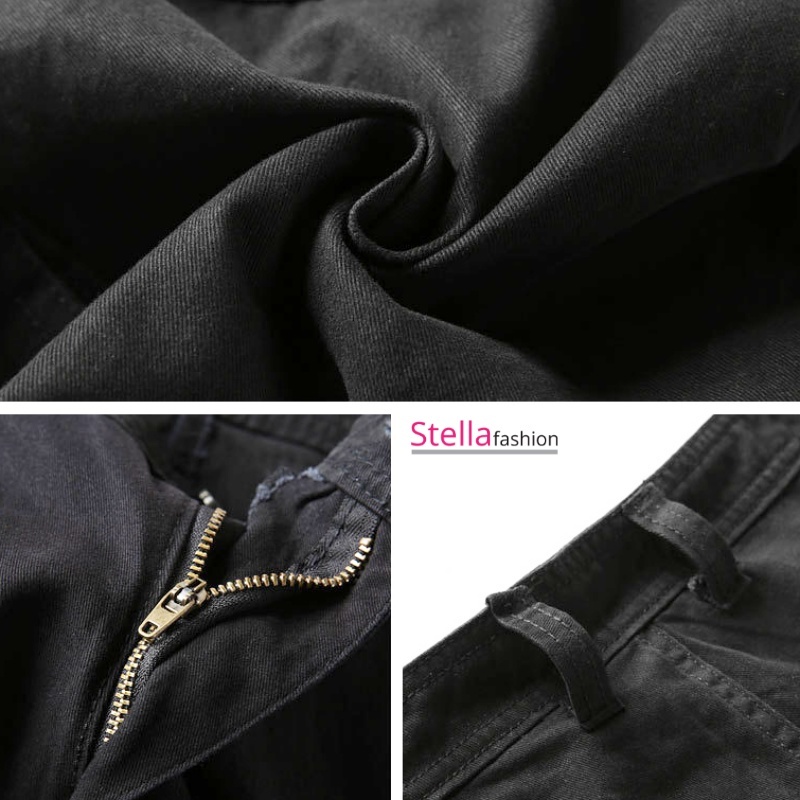 [Stella Fashion] New Men's Casual Short Bermuda 100% Cotton Casual Beach Cargo Pants Straight Short Pants-Stella's Fashion