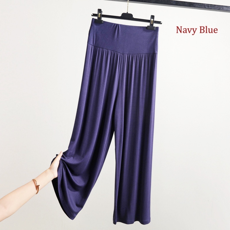 Stella Fashion New Plus Size Modal Wide-Leg Pants Casual Muslimah Female High Waist Home Pants Sleeping Bottoms Pants-Stella's Fashion