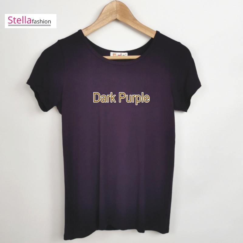 Stella Fashion Women Plus Size Short Sleeved Modal Bamboo fiber T-Shirt Round Neck Slim Casual Solid Color T-shirt