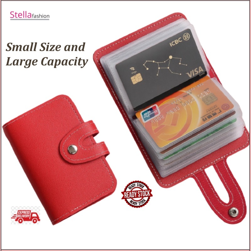 Stella Fashion Large-Capacity Card Holder, Leather Card Holder , Multi-Card Slot Card Holder [Ready Stock]