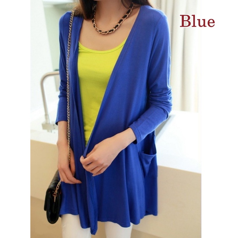 [Stella Fashion] READY STOCK  Women's Cotton Long Sleeve Cardigan Plain color Suncreen Modal Very soft and Comfortable-Stella's Fashion