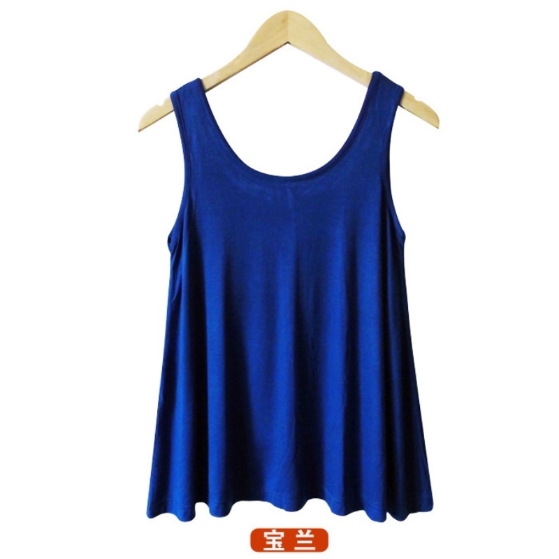 [Stella Fashion] Plus Size Loose Fit Flare Bottom Blouse Sleeveless Top Tees hides Tummy Plus Size Women Tank Top