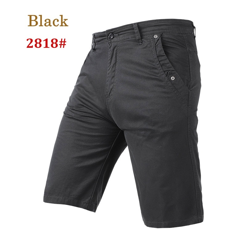 Stella [READY STOCK] Men’s cotton Bermuda Shorts Casual Fashion Trend Solid Color Simple 3/4 Pants. Cotton Short