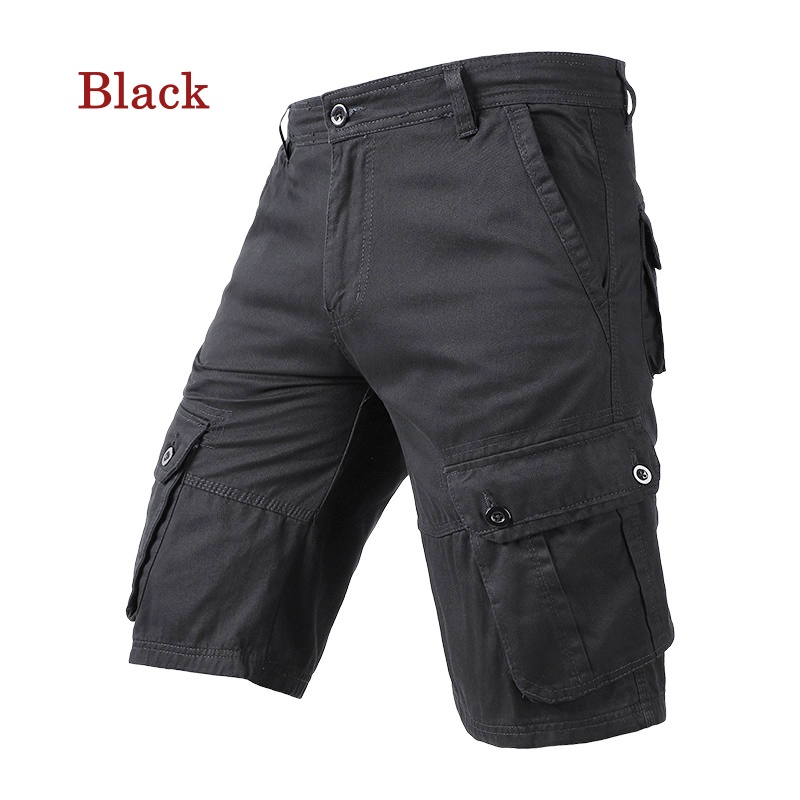 [Stella Fashion] New Men's Casual Short Bermuda 100% Cotton Casual Beach Cargo Pants Straight Short Pants