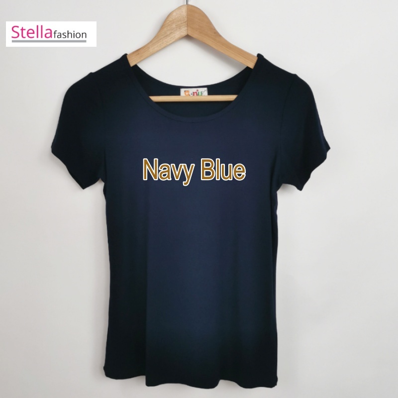 Stella Fashion Women Plus Size Short Sleeved Modal Bamboo fiber T-Shirt Round Neck Slim Casual Solid Color T-shirt