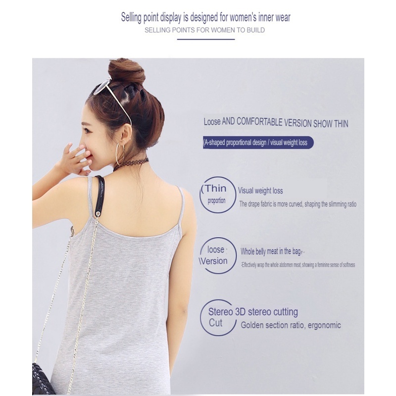 Stella Women Sleeveless slip dresses Modal Fabric skirt loose vest Stretch dress plus size spaghetti strap nightdress