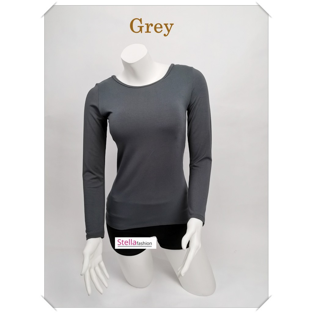 [Stella Fashion] Long Sleeve T shirt Women Blouse Muslimah Top Winter INNER OR OUTER Summar Wear MODAL FABRIC TOPS-Stella's Fashion