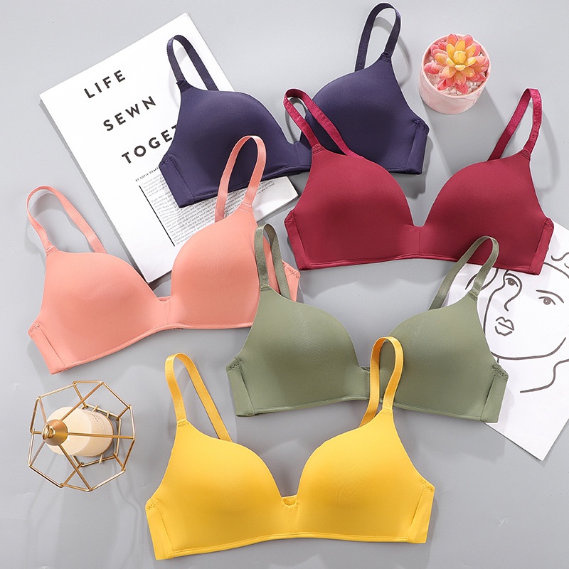 [Stella fashion]Japanese Sexy bra Thin Mould Cup up bra breathable comfortable Women Bra Student Plus size Nylon
