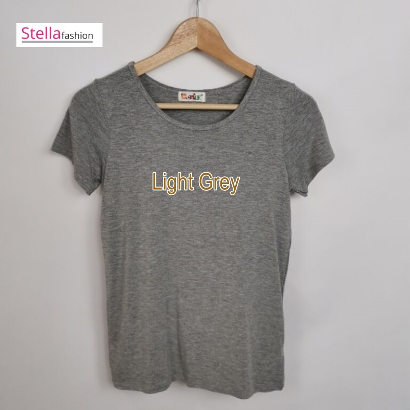Stella Fashion Women Plus Size Short Sleeved Modal Bamboo fiber T-Shirt Round Neck Slim Casual Solid Color T-shirt