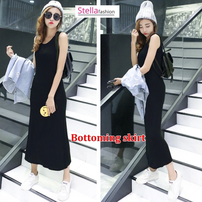 Stella Fashion Spring and Summer Modal vest long skirt loose long suspender bottoming skirt with racer vest skirt