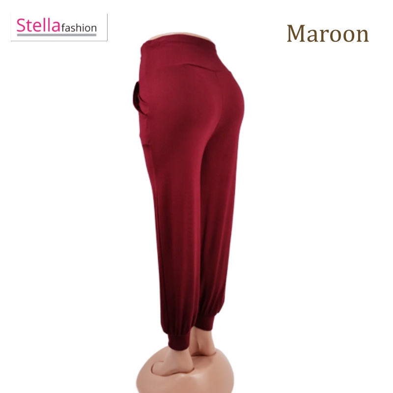 [Stella Fashion]  Ladies Long Alibaba Pant  Plus Size Muslimah Pants High Waist Pants MODAL Bamboo Fibre-Stella's Fashion