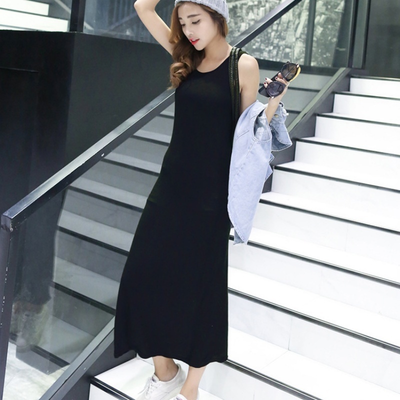 Stella Fashion Spring and Summer Modal vest long skirt loose long suspender bottoming skirt with racer vest skirt-Stella's Fashion