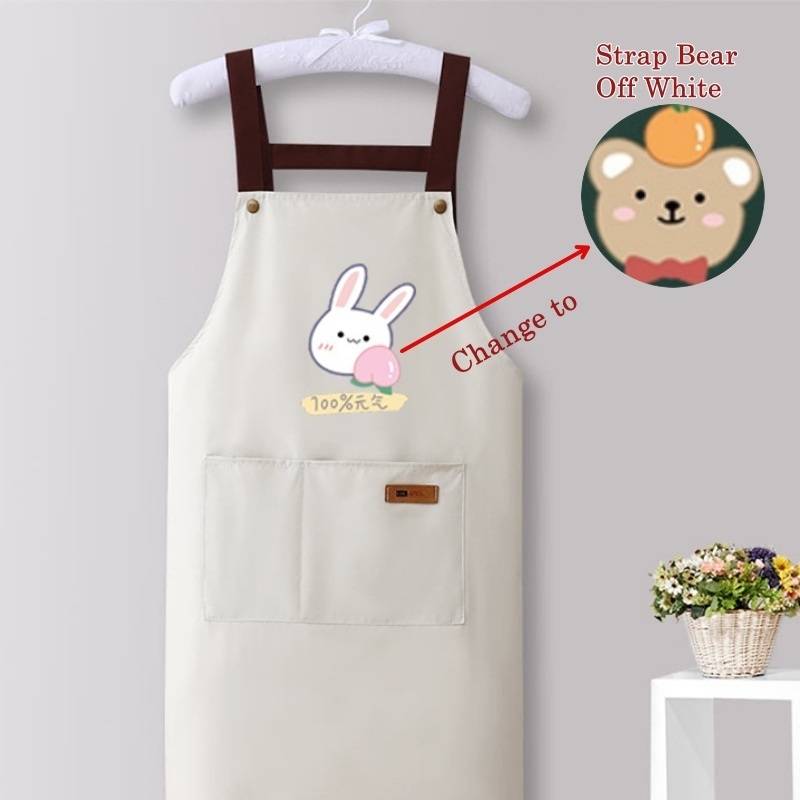 [Stella Fashion ]Pure Cotton Apron Kitchen Waterproof Oil Proof Cooking Aprons Women Men  Adjustable Aprons Kitchen