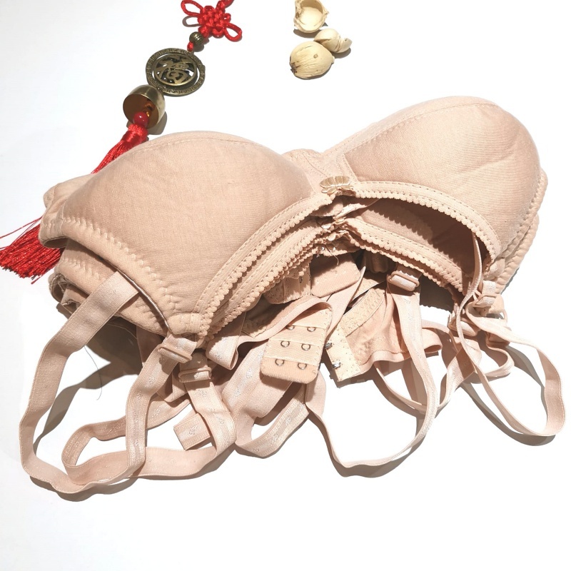 Women Bra Middle-Aged and Elderly Underwear without Steel Ring Thin and Comfortable Soft Bra with two-breasted buttons-Stella's Fashion