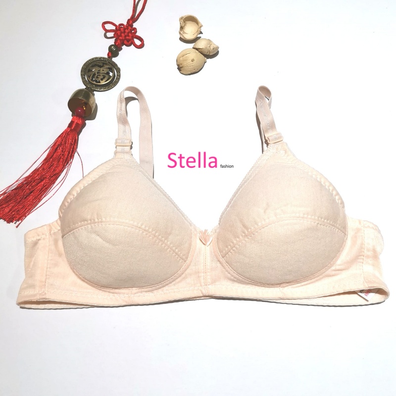 Women Bra Middle-Aged and Elderly Underwear without Steel Ring Thin and Comfortable Soft Bra with two-breasted buttons