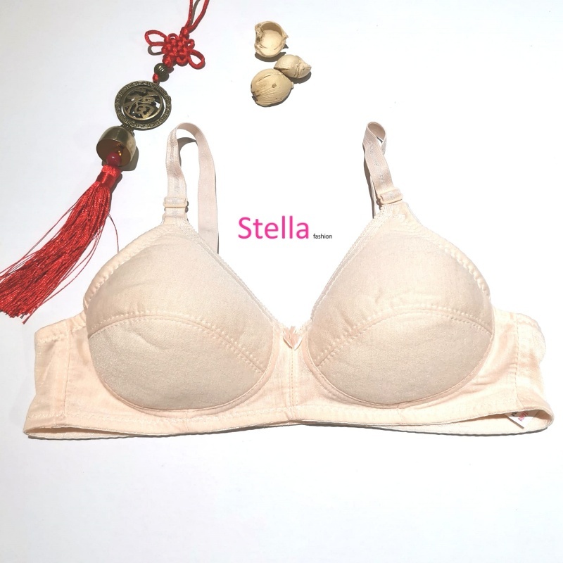 Women Bra Middle-Aged and Elderly Underwear without Steel Ring Thin and Comfortable Soft Bra with two-breasted buttons-Stella's Fashion