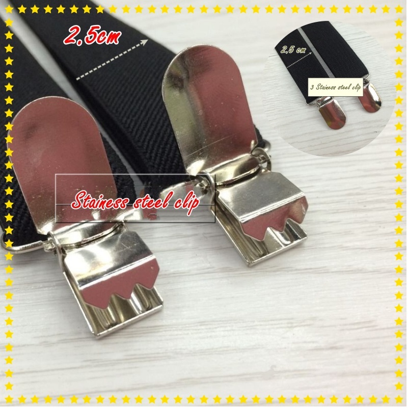 [Stella Fashion] 2.5cm Unisex Men/ Women  Adult Suspenders or Bow Tie Set for Wedding or even