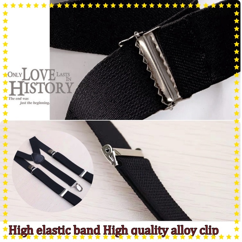 [Stella Fashion] 2.5cm Unisex Men/ Women  Adult Suspenders or Bow Tie Set for Wedding or even